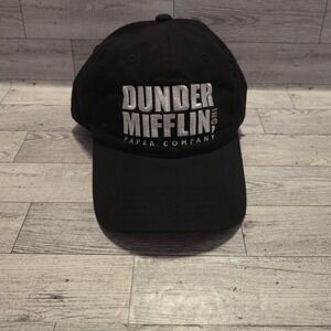 The Office‎ Dunder Mifflin Hat Cap Strap Back Embroidered Paper Company Black